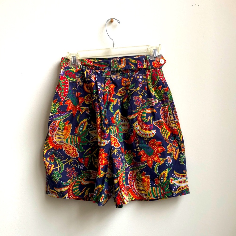 Vintage Tropical Nautica High Waisted Cotton Shorts